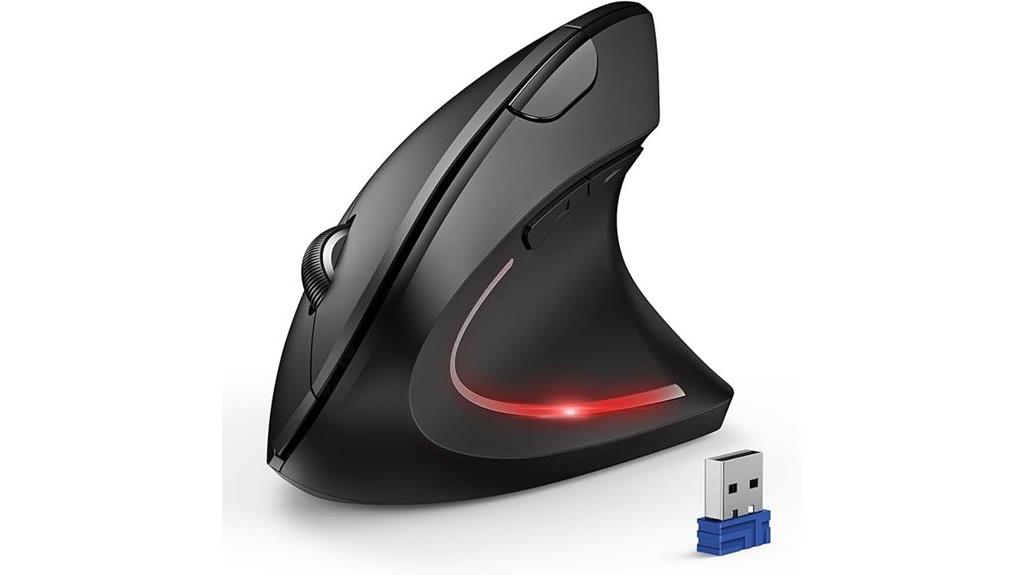 wireless vertical mouse adjustable