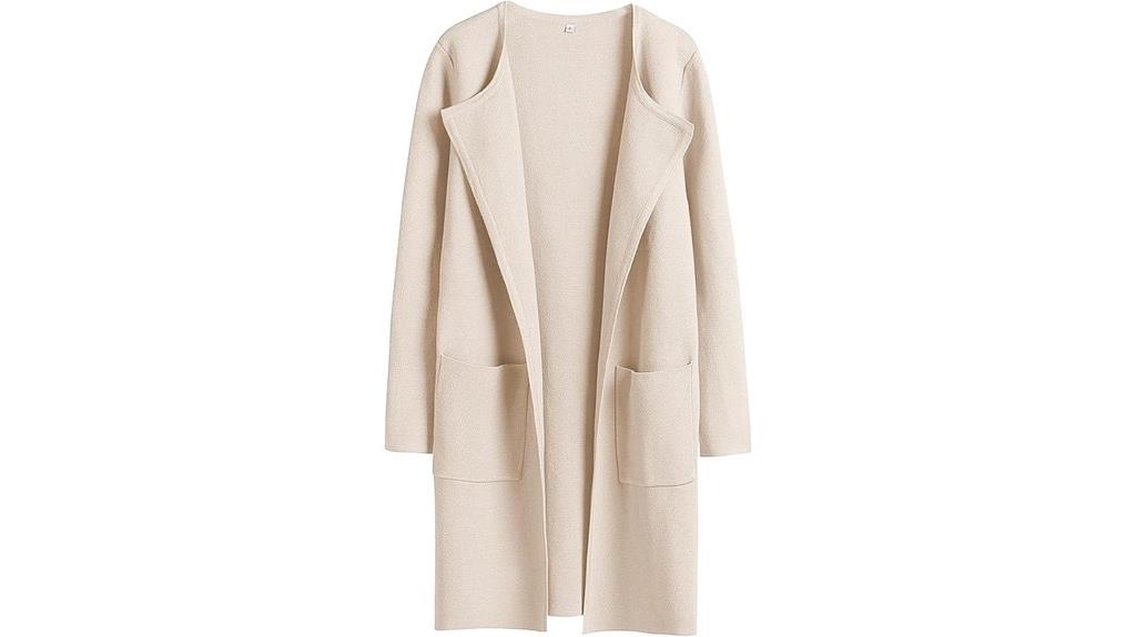 women s open front knit coat