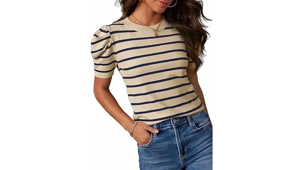 women s short puff sleeve tops