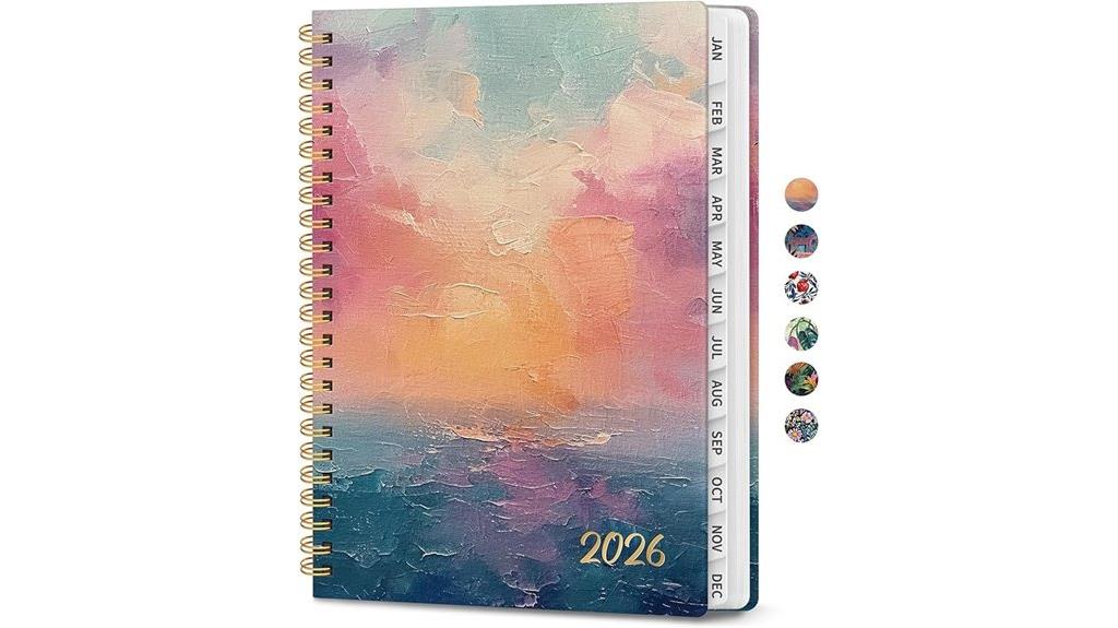 women s sunset themed planner