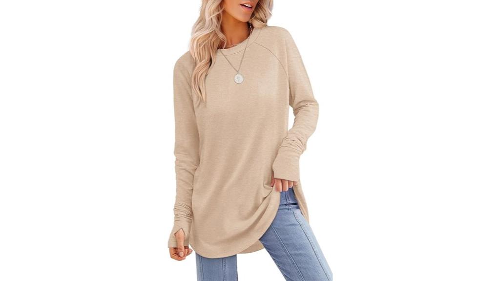 women s tunic with thumb holes