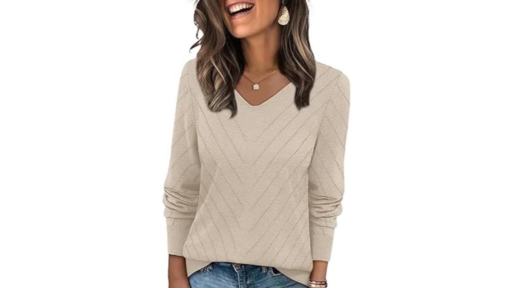 women s v neck knit sweater