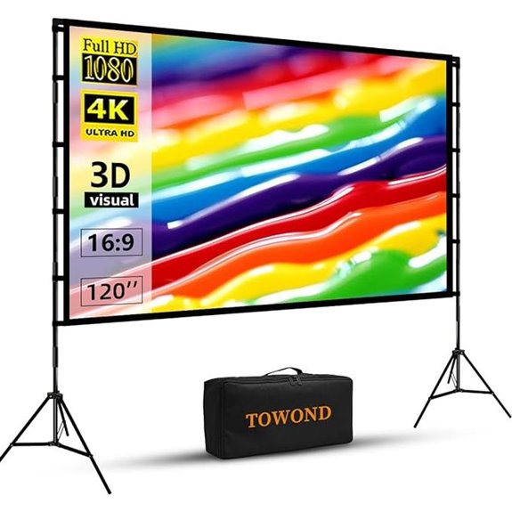 Towond 120-Inch Portable Projector Screen with Stand