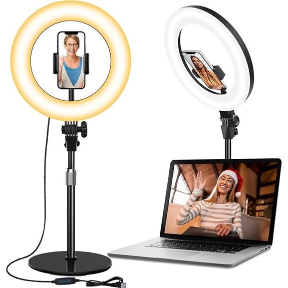 Desk Ring Light with Stand for Video Calls