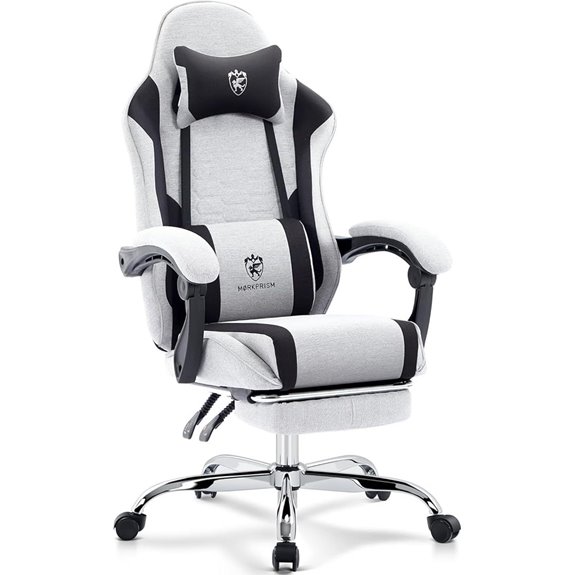 Gaming Chair with Footrest Lumbar Support & Gel Pad