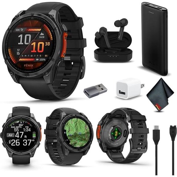Garmin Fenix 8 47MM AMOLED GPS Smartwatch Bundle