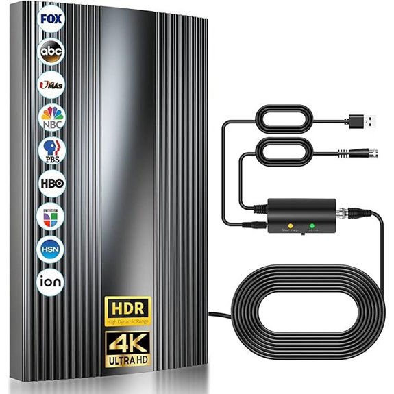 Indoor 8K/4K HDTV Antenna with Signal Booster