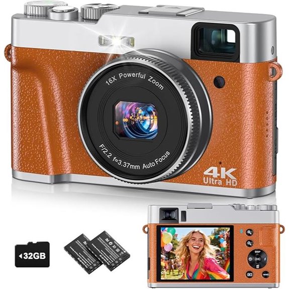 4K 48MP Vlogging Camera with 2 Batteries