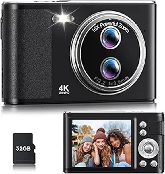 48MP Digital Camera with 16x Zoom and Autofocus