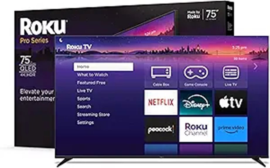 Roku 75-Inch 4K QLED Smart TV with Remote