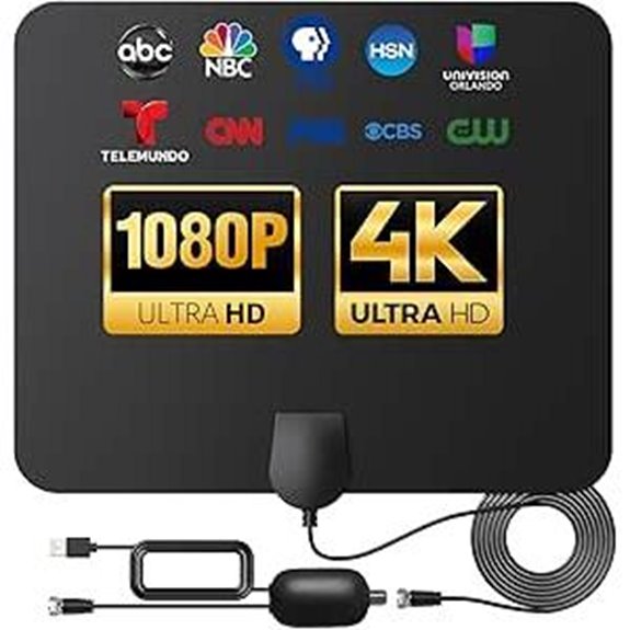 Indoor TV Antenna 900 Miles 4K/1080p Signal Amplifier