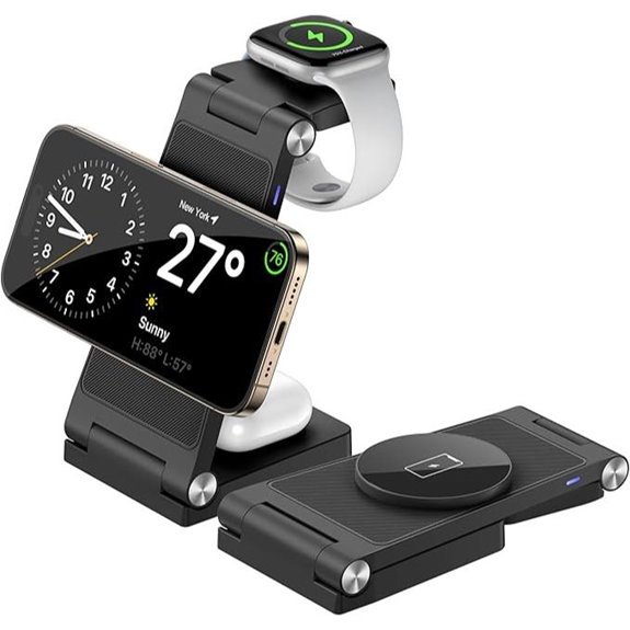 Magnetic 3-in-1 Wireless Charger Stand with Adapter