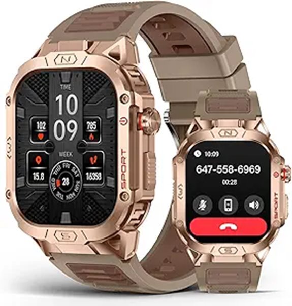 SOUYIE Military Smart Watch with Health & Flashlight