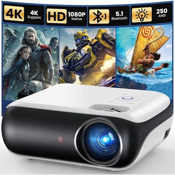 HAPPRUN Native 1080P Bluetooth Mini Portable Projector