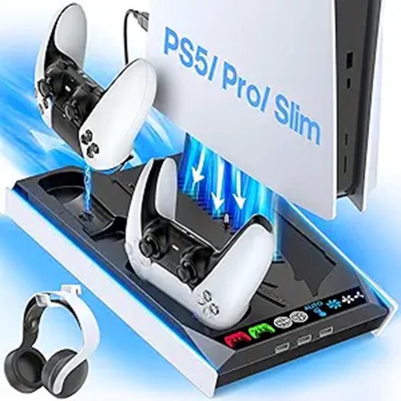 PS5 Cooling Station with Fan and Controller Charger