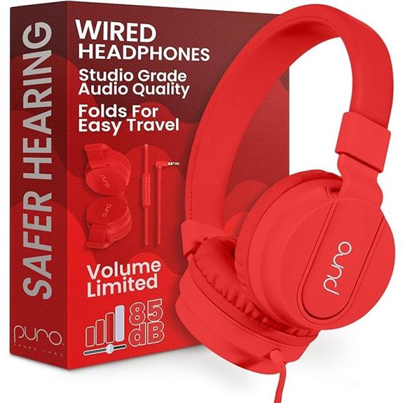 wired kids headphones microphone
