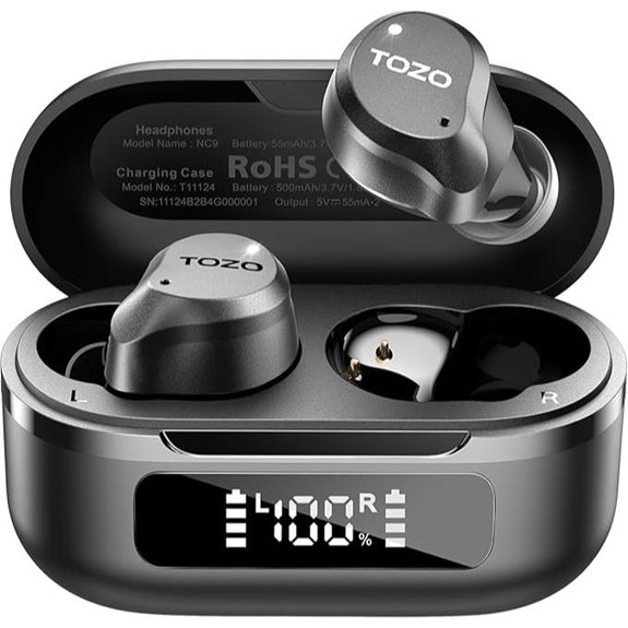 TOZO NC9 Wireless Earbuds with ANC and LED Display