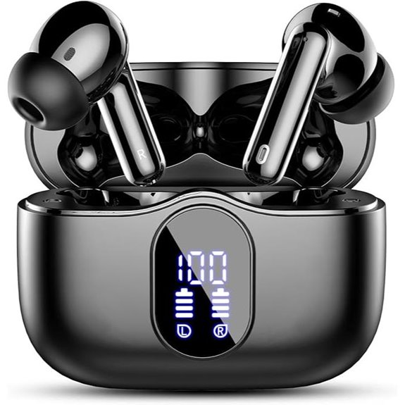 Wireless Earbuds with Noise Cancelling and LED Display