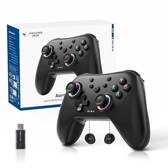 AceGamer Aurora II Wireless Gaming Controller with RGB Joysticks