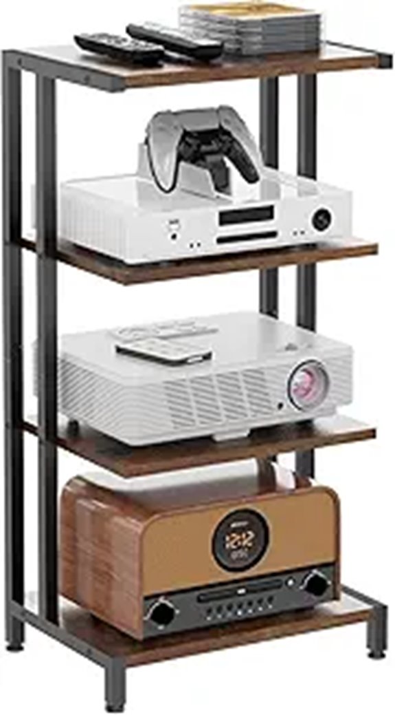 X-cosrack 4-Tier Wooden Corner Media Stand