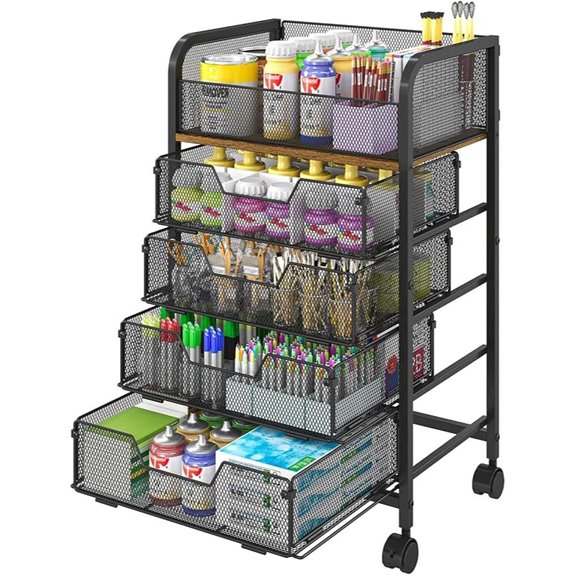 five tier rolling cart