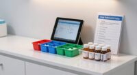 organized labeled medication storage