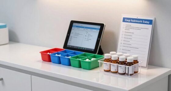 organized labeled medication storage