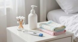 organized sanitized bedside station