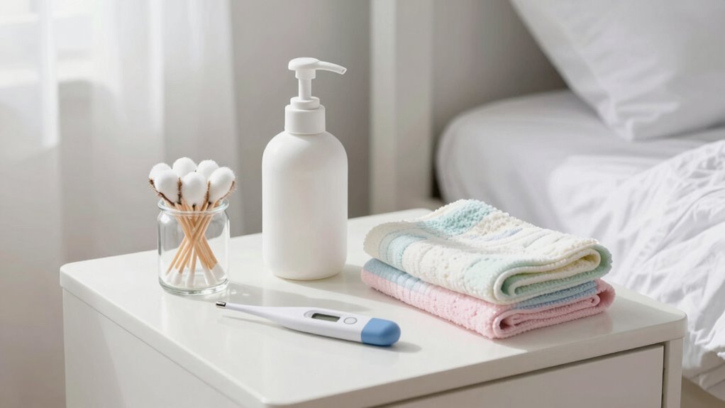 organized sanitized bedside station